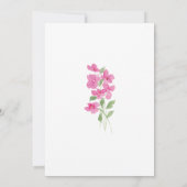 鮮やかなピンクの水彩花 招待状 (裏面)