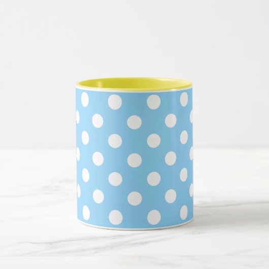 鮮やかなピンクの水玉模様模様 マグカップ (中央)