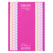 鮮やかなピンクの水玉模様 テーブルクロス (正面)