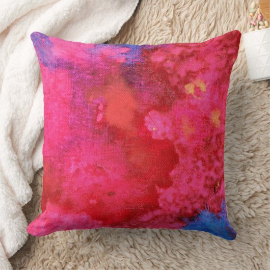 鮮やかなピンクの熱い同世代の人の抽象芸術 クッション (ブランケット)