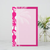 鮮やかなピンクの熱帯ハイビスカス 便箋 (スタンド正面)