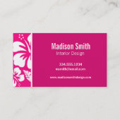 鮮やかなピンクの熱帯ハイビスカス 名刺 (裏面)