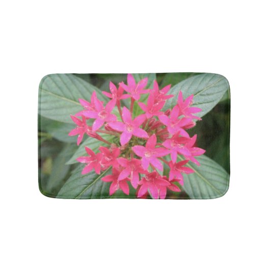 鮮やかなピンクの熱帯花バスマット バスマット (正面)