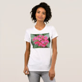 鮮やかなピンクの熱帯花Tシャツ Tシャツ (正面フル)