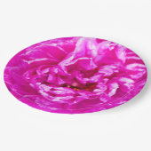 鮮やかなピンクの牡丹プレート、9インチラウンド紙 ペーパープレート (アングル)