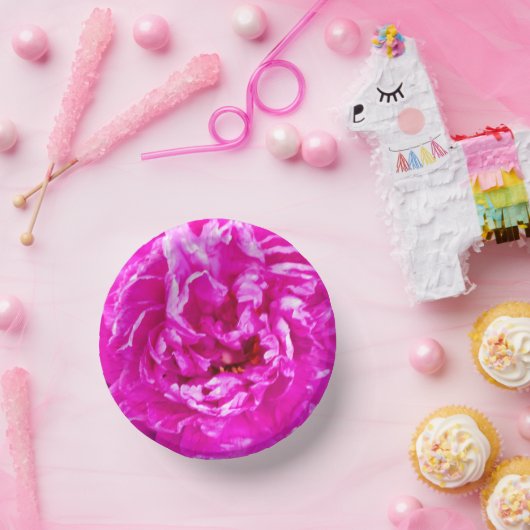 鮮やかなピンクの牡丹ボウル、7インチ紙ボウル ペーパーボウル (パーティー)