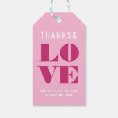 鮮やかなピンクの独身最後の週末 ギフトタグ (裏面)