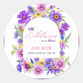 鮮やかなピンクの紫の野花が途中#3 ラウンドシール