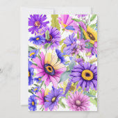 鮮やかなピンクの紫の野花が途中#3 招待状 (裏面)