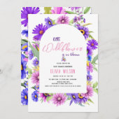 鮮やかなピンクの紫の野花が途中#3 招待状 (正面/裏面)