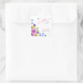 鮮やかなピンクの紫の野花が途中#6 スクエアシール (バッグ)