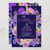 鮮やかなピンクの紫の野花が途中#6 招待状 (正面/裏面)