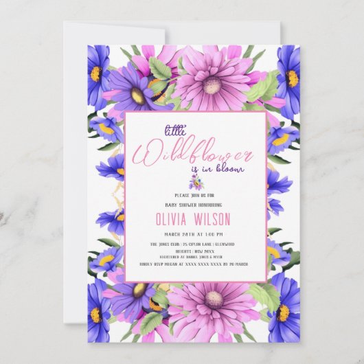 鮮やかなピンクの紫の野花が途中#9 招待状 (正面)