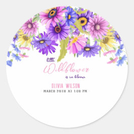 鮮やかなピンクの紫色の野生の花が開花#1 ラウンドシール