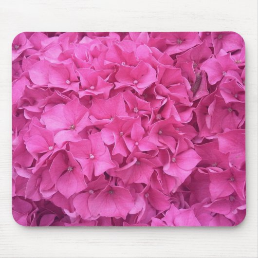 鮮やかなピンクの紫陽花の花 マウスパッド (正面)