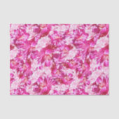 鮮やかなピンクの芍薬の花柄のティッシュペーパー 薄葉紙 (正面)