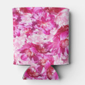 鮮やかなピンクの芍薬の花柄カバー 缶クーラー (裏面)