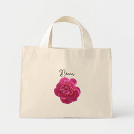 鮮やかなピンクの芍薬の花 カスタマイズ可能 ミニトートバッグ
