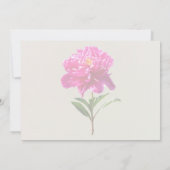 鮮やかなピンクの芍薬 ウェディング用品 招待状 (裏面)