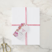 鮮やかなピンクの芍薬 ブライダルシャワー 感謝 ギフトタグ (より糸付き)