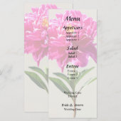 鮮やかなピンクの芍薬 メニュー (正面/裏面)