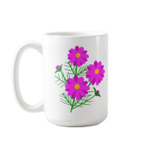 鮮やかなピンクの花のジャンボフラワーマグ