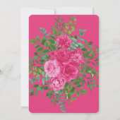 鮮やかなピンクの花の結婚式招待状 招待状 (裏面)