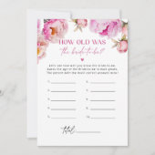 鮮やかなピンクの花びら新婦の試合は何歳だった 招待状 (正面)