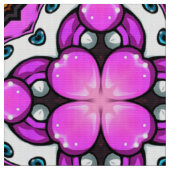 鮮やかなピンクの花柄デコレーション ファブリック (クローズアップ)