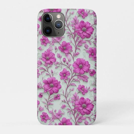 鮮やかなピンクの花柄　マゼンタの花 Case-Mate iPhoneケース (裏)