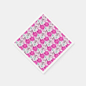 鮮やかなピンクの花柄 | モダンな大輪の花 スタンダードカクテルナプキン (角)