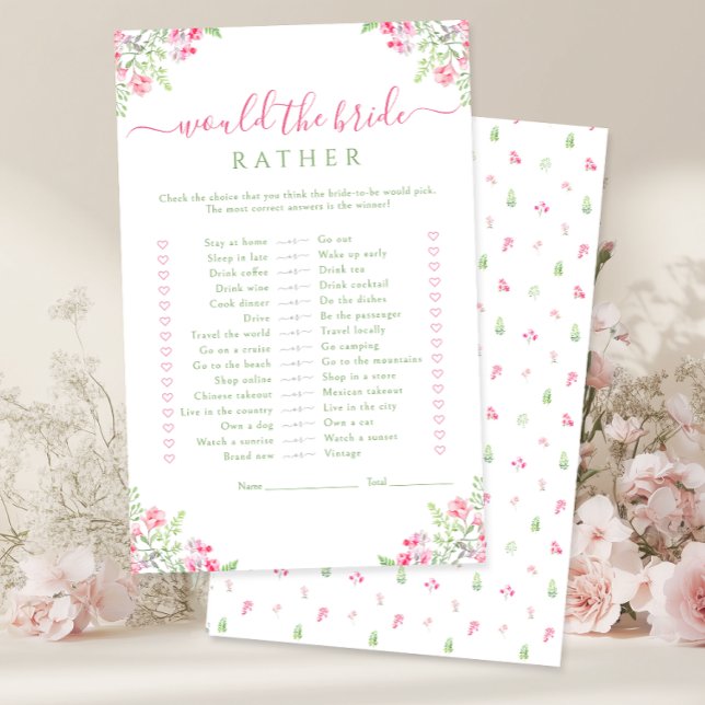 鮮やかなピンクの花柄 「花嫁が選ぶなら」ゲーム (クリエイターアップロード済み)