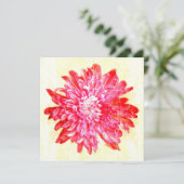 鮮やかなピンクの菊の花 招待状 (スタンド正面)