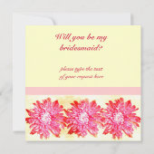 鮮やかなピンクの菊の花 招待状 (裏面)