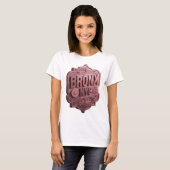 鮮やかなピンクのBRONX+NYC引用Tシャツ Tシャツ (正面フル)