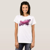 鮮やかなピンクのPINK FOCUSシャツデザイン Tシャツ (正面フル)