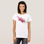 鮮やかなピンクのPINK PAINT SPLASH テキストデザイン Tシャツ (正面フル)