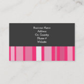 鮮やかなピンクストライプ色 名刺 (裏面)