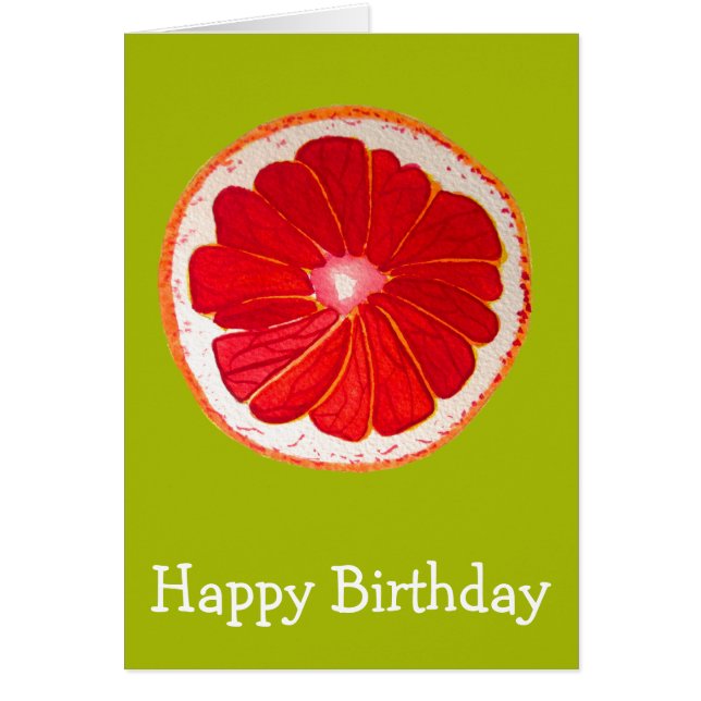 鮮やかなピンクポップ・アートののグレープフルーツの誕生日 (正面)