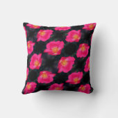 鮮やかなピンクローズ花びら抽象芸術フローラルパターン クッション (裏面)