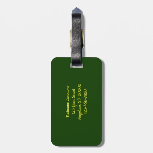 鮮やかなピンクローズ花びら パーソナライズされた ラゲッジタグ (裏面縦)