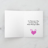 鮮やかなピンク及び黒いバレンタインデーカード シーズンカード (内部)