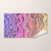 鮮やかなピンク紫色の大理石スワールタオルセット バスタオルセット (ハンドタオル)