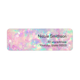 鮮やかなピンク色のオパールの背景ラベル ラベル