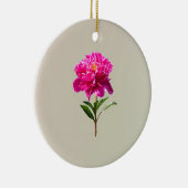 鮮やかなピンク色の牡丹 セラミックオーナメント (右)