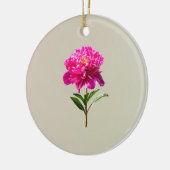 鮮やかなピンク色の牡丹 セラミックオーナメント (左)