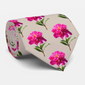 鮮やかなピンク色の牡丹 ネクタイ (ロール)