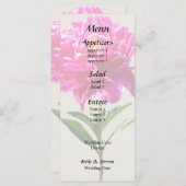 鮮やかなピンク色の牡丹 メニュー (正面/裏面)