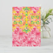 鮮やかなピンク色の生地でフローラパター鮮やかーを使用 招待状 (スタンド正面)