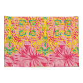 鮮やかなピンク色の生地でフローラパター鮮やかーを使用 枕カバー (裏面-右)